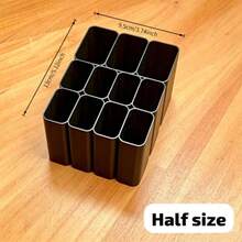 11/22 Grid Heavy Duty USB Cable Storage Box Tray, Desktop Cable Organizer, Suitable For Wires, Chargers And Adapters, Office Desk Accessories Storage Box, Plastic Drawer Style Electronic Accessories Divided Storage Box, Home Office Desktop Storage - Black - View 11