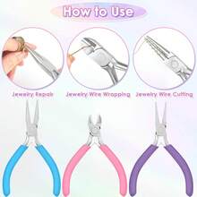 QIAO 3 PiecesJewelry-Making Pliers Set-Jewelry-Making Tools Suitable For Jewelry Repair, Wire Wrapping, Beading, And Craft Projects - Multicolor - View 7