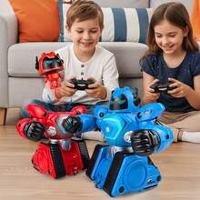 2Pcs RC Battle Robot Toy, 2.4G Remote Control Intelligent Fighting Robot, Dual Player Boxing Battle Robot, Parent-Child Interactive Combat Game Toy, Electric Smart Fighting Robot, Back To School Gift, Christmas , Birthday , Holiday Gift For Kids - Red + Blue - View 9