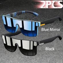 WSZ 2PCS Latest Fashion Vintage Square Sports Glasses Flat Frame Street For Unisex Eyewear For Choice For Outdoor Vacation And Daily Clothing Matching - 2PCSF766 - View 25