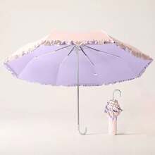 Women's Creative Folding Umbrella, Dual-Use Sun And Rain Protection Design, Portable UV Protection Umbrella, Suitable For Daily Use And Gifting - Multicolor - View 10