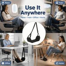 1pc Ultra Comfortable Airplane Footrest - Adjustable Height, Travel Foot Rest Pad, Soft Portable Leg Support Foot Strap, Space-Saving, Suitable For Airplane, Train, Office Leg Hanging Rack, Foldable Lightweight Foot Pedal - Multiple Styles - View 1