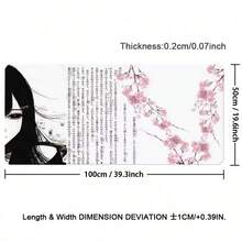 Anime Aesthetic Black & White Angel Leather Mouse Pad, Office Computer Keyboard Desk Decor Mat, Office Accessories, Gaming Carpet - View 12