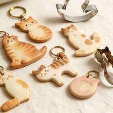 5/9pcs Cat Ceramic Clay Cutter Stainless Steel Cutting Mold For Ceramic Clay Fridge Magnet Keychain Pendant Small Gift Making - Silver - View 4