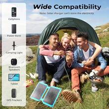 ETFE Portable Solar Panel, 5V Foldable USB Solar Charger, ETFE Monocrystalline Silicon, 2 USB-A Port, Ultra-Light Portable For Camping Backpacking, Compatible With Cell Phones Laptops Power Bank - Multicolor - View 8