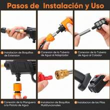 SXQU IBBI 3LD1 U6JQ 1 caja de lavadora de alta presión eléctrica de carga portátil con pistola de pulverización para el lavado de automóviles, batería incluida;Limpiador;Una herramienta inalámbrica;Pistola de aerografía;Pistola de pulverización eléctrica;Pistola para li GBYR - 1 - Ver 8