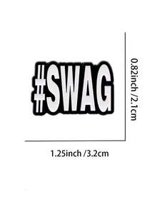 1pc Casual Versatile Artistic English Letter Brooch Badge For Women, Backpack Decoration Accessory, Suitable For Daily Commute And Party Wear - Black and White - View 4