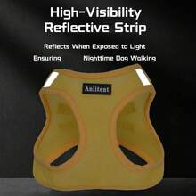 DomKim Anti-Pull Reflective Dog Harness And Leash Set, Escape-Proof Cat Harness With 1.5m Leash, Adjustable Breathable Mesh Pet Vest, Night Reflective Strip, Suitable For Small Dogs, Medium Dogs And Cats Outdoor Walking - Yellow - View 11