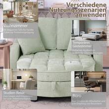 Sofa Cyan 1 Seat Made Of Eucalyptus For Living Room - 青色 1 人座 - 查看 6