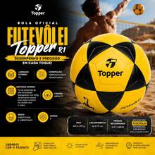 Bola de Futevôlei Topper Oficial R1 - Amarelo - Visão 10