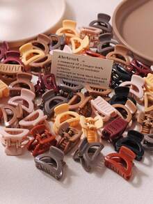 10/30/50pcs Yellow-Brown D-Shaped Small Hair Clips For Women, Side Hair Fixing Clips, Simple Casual Versatile Styling Hair Accessories (Random Color) - Multicolor - View 1