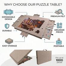 Felt Jigsaw Puzzle Board Portable Puzzle Storage Table W/ 6 Slid Drawer 1000pcs - VJO0312 - View 10