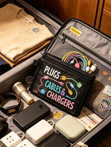 Cable And Charger Storage Bag - Multi-Functional Travel Organizer For Chargers, Cables, Electronic Devices - Dynamic Tech Organizer For "Outlets, Cables And Chargers". This Compact And Affordable Storage Bag Is Perfect For Your USB Cables, External Batteries, Headphones And Chargers. - Multicolor - View 9