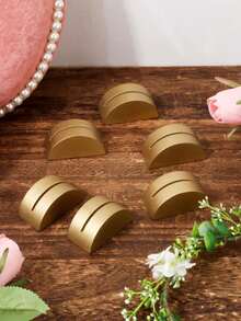 Gold Semi-Circular Table Number Holder, Multi-Function Card Photo Memo Clip, Suitable For Wedding, Party, Banquet, Home And Bar Decoration - Multicolor - View 1
