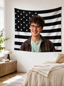 Customized American Flag With Image, Personalized Fun Flag, Includes Face Pattern, Logo, Photo Text Single-Sided Custom Flag Tapestry, Suitable For Bedroom, Dorm, Garden Decoration - Multicolor - View 5