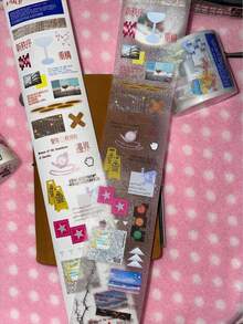75cm/Loop Retro Y2k Beyond Order Dreamcore Die-Cut Glitter Sticker Roll DIY Photo Goo Card Scrapbooking Phone Case Journal Collage Material - Black - View 6