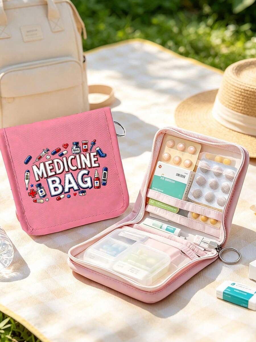 Portable Mini Transparent Pill Box With Medicine Package Pattern, Leak-Proof Multi-Compartment Pill Organizer, Outdoor Travel Pill Box, 3-Compartment Daily Medication Organizer, Compact Pocket Pill Storage Box, Suitable For Storing Vitamins, Daily Medications, Capsules, Tablets And Small Supplements, Practical Travel Essential For Outdoor Camping, Vacation And Business Trips, Gift For Students, Doctors, Family And Friends, Waterproof And Moisture-Proof Pill Box, Easy To Put In Handbag, Backpack And Pocket, Emergency Rescue Pill Box, Back To School, Teacher's Day, Christmas Gift - Multicolor - View 1
