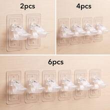 White No-Drill Transparent Strong Adhesive Rod Holder Bracket, Designed For Bathroom, Bedroom, Kitchen And Other Spaces, Made Of High-Transparency Acrylic Material With Strong Back Adhesive, Securely Adheres To Wall Without Drilling - View 8