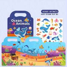 1pc Reusable Sticker Book For Kids, Waterproof Double-Sided Design, Animal, Horse Riding Club And Sports Event Themes, Educational Cognitive Learning Activity, Suitable For 3 Years Old And Above, Diverse Themes, Fun Stickers (Random Style) - Multicolor - View 3
