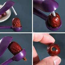 1 cái dụng cụ tách hạt anh đào và táo đỏ màu đỏ - Màu tím - Xem 3