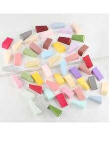 100/50pcs Disposable Triangular Sponge Puff Makeup Sponge Cushion Dry And Wet Dual-Use Nail Sponge Block Does Not Absorb Powder Beauty Egg Makeup Tools - Multicolor - View 9