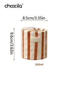 choxila 1pc Vintage Striped Hand-Painted Ceramic Mug, Creative Dual-Purpose Cup, Office Coffee Cup, Suitable For Breakfast And Afternoon Tea - Striped Ceramic Cup - View 8