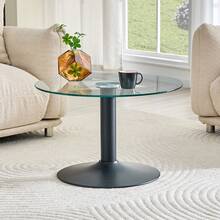 Coffee Table Black Made Of Glass For Living Room - 黑色 - 查看 6