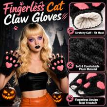 Set Kostum Cosplay Kucing - 4pcs (Telinga & Ekor Kucing, Kalung, Cakar & Sarung Tangan), Aksesoris Halloween - MultiWarna - View 8