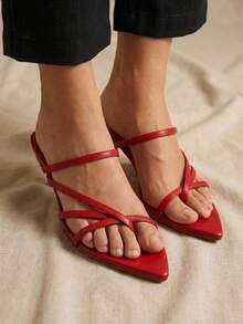 Women Flat Sandals - Red - View 3