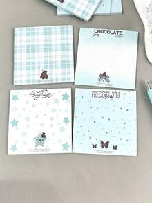 4pcs/Set Kertas Tempel Motif Daun Semanggi yang Sangat Menarik, Dapat Dipindahkan, Kertas Tempel Memo Minimalis Lucu untuk Pelajar, Ukuran 75*75mm, Bantalan Memo Kantor Kreatif, Perlengkapan Penting untuk Kembali ke Sekolah, Hadiah untuk Pelajar - Satu-Ukuran - View 7