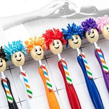Cute Doll Smiling Face Rainbow Bowtie Ballpoint Pen, Multi-Color Touch Screen Pen, Creative Office & Study Gift, Random Color - A - View 4
