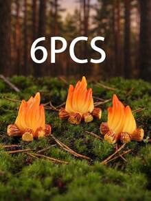 6/4/2/1pc Realistic Resin Campfire Model, Mini Campfire Flame Decor, Flame Statue, Simulated Fire Pit, Flame Model, Handmade Faux Fire, Simulated Decoration, Miniature Campfire Fireplace - Realistic Resin Mini Fire Pit, Suitable For Home Decor, Room Decor, Desktop Decor, Garden Decor, Camping, Holiday Party, Bonfire Party, Autumn, Halloween Decor, Christmas Gift - Multiple Styles - View 14