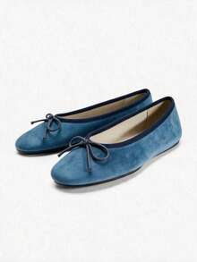 2026 Spring/Summer New Women's Bow-Decorated Ballet Flats - Blue - View 10