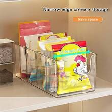 4-Compartment Large Capacity Transparent Seasoning Storage Box, Detachable Dividers, Multi-Purpose Kitchen Storage Box, Refrigerator Storage Box, Suitable For Countertop Use, Multi-Purpose Kitchen Spice Storage Box, Saves Countertop And Cabinet Space, Adjustable And Freely Combinable, Seasoning Organizer Box, No Installation Required / Divider Kitchen Cabinet Spice Bag Storage Rack, Countertop Seasoning Bottle And Jar Storage - Multicolor - View 5