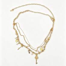 1pc Gold Chain Belt, Fashion Metal Women's Body Chain, Summer Party Holiday Pants Accessory - Gold - View 4