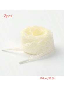 2pcs Lace Shoelaces, Ballet Style Cute Girl Accessories, Black And White Silk Lace Trim Shoelaces, Footwear, Spring/Summer Selection, Bridesmaid Gift, Room, Bedroom Decor, Beach, Travel, Suitable For Men, Suitable For Women, Vacation, Cute Items, Mother's Day Gift, Bedroom Decor, Garden, Kitchen Decor, Summer, Beach, Travel Essentials, Room Decor - Multicolor - View 6