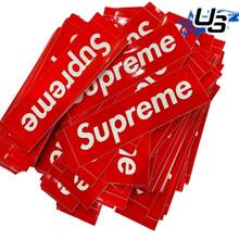 Supreme Stickers 10/25/50/100 Count - Red - View 2