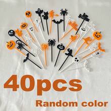 Pack Of 40 Assorted Fruit Skewers-Decorative Picks Suitable For Dinner Parties, Family Gatherings, Bars, And Outdoor Camping; Ideal For Garnishing Fruit, Pastries, Salads, And Bento Boxes, As Well As For Halloween And Christmas; Washable And Reusable - Multicolor - View 2