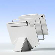 Dynamic Folio 磁吸支架保護殼，適用 iPad Pro 13/11 2025 M5 A3362 A3359、2023/2022/2024 M4，適用 iPad Air 13/11 2026 (M4)，適用 iPad A17 11代/10代、Mini A17 6 2024/2022、M2 Pro 12.9 4代/5代/6代，超薄設計，20+種觀看角度，自動喚醒/睡眠 - 灰色 - 查看 5