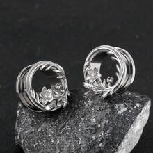 1 Pair 316L Stainless Steel Flower Ear Gauge Ear Cartilage Expander Body Piercing Jewelry Vintage - 1403 - View 7