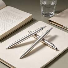 One Pen Fashionable Metal Push-Button Ballpoint Pen / Smooth Ink / Business Office Meeting Gift Pen / High-Grade Executive Signature Pen / Student Calligraphy Pen - Pen - View 4