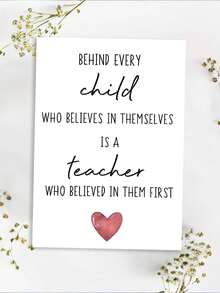 OBOVAY 1pc Warm Teacher Greeting Card (With Envelope), Teacher's Day Thank You Card, End Of Semester, New Semester - View 4