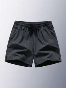 1pc Men's Elastic Gym Shorts, Suitable For Running, Training, Fitness, Basketball, Spring/Summer Black Sports - Black - View 5