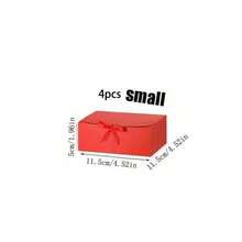 10pcs Red Gift Boxes With Lids, Bridesmaid Invitation Boxes, Luxury Red Ribbon Gift Boxes, Wedding Gift Boxes, Birthday Gift Boxes, Party Gift Boxes, Bridesmaid Gift Boxes, Graduation Gift Boxes, Valentine's Day Gift Boxes - Red and White - View 11