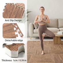 XISIYUJZ Keset Lantai Busa Motif Kayu EVA, Lantai Puzzle Saling Terhubung dengan Pinggiran - Cocok untuk Rumah, Ruang Bermain, Ruang Bawah Tanah, Apartemen, Studio Tari - MultiWarna - View 5