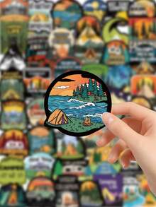 50Pcs Waterproof Outdoor Camping Decorative Stickers For Laptop Water Bottle - Multicolor - View 5