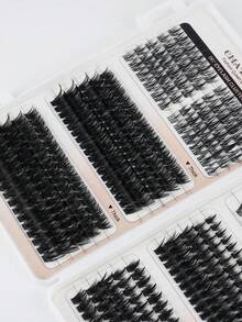 CMAYOME 450/530/570/600pcs False Eyelashes (Including Adhesive, Styling Solution, Tweezers), Mixed Style Single Cluster Eyelashes, Soft, Natural And Easy To Use Eyelash Clusters, Large Capacity Fluffy And Thick Classic Style, Suitable For Daily Use - Multicolor - View 11
