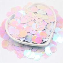 20g Bulk Flat Round Sequins, 30mm Large Hole 3cm Oversized Colorful PVC Holographic Sequins For Embroidery, Handmade Clothing, Jewelry Making, DIY Sewing Accessories - 20 Grams - View 17