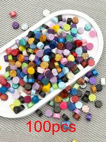 100pcs Light-Colored Heart-Shaped Sealing Wax Beads, Sealing Wax Beads For DIY Decoration Of Envelopes, Wedding Invitations, Cards, Postcards, Gift Packaging, Crafts, Scrapbooking - Multicolor - View 13