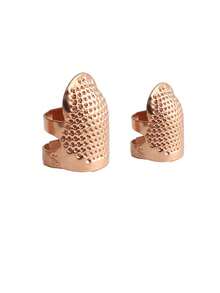 Adjustable Metal Thimble, Vintage Brass Finger Guard Sewing Tool, Anti-Puncture Sewing Accessory, Suitable For Embroidery, Cross Stitch, Knitting Repair And Handmade Projects - Multicolor - View 10